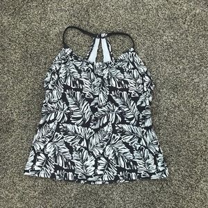 Merona medium tankini floral grey swim top